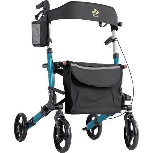 4-wheel rollator - ZW8318L - Shenzhen Zuowei Technology - aluminium frame / with armrests / folding