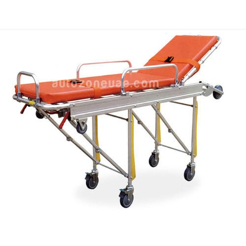 Ambulance stretcher - ATZ-AL004 - AUTO ZONE ARMOR AND PROCESSING CARS L.L.C - folding / on casters / with adjustable backrest