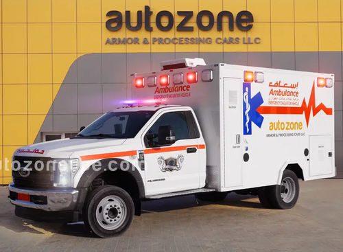 Box ambulance - F-550 - AUTO ZONE ARMOR AND PROCESSING CARS L.L.C - with oxygen therapy / diesel / automatic