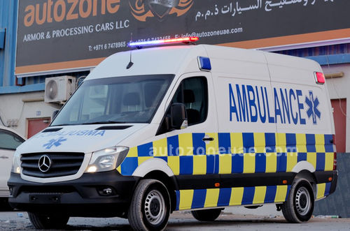 Van ambulance - Sprinter - AUTO ZONE ARMOR AND PROCESSING CARS L.L.C - with oxygen therapy / diesel / manual