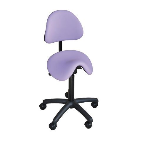 Healthcare facility stool - SELLE - VOG MEDICAL - height-adjustable / swivel / with backrest