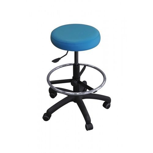 Height-adjustable stool - Stool with black polyamide base + Rpc - VOG MEDICAL - pneumatic / with adjustable backrest / on casters