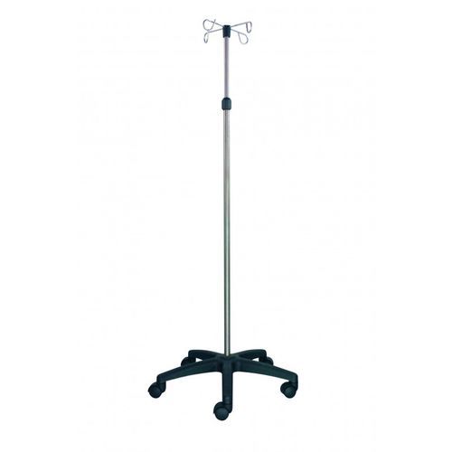 IV pole on casters - Stainless steel IV pole holder - VOG MEDICAL - 4-hook / 2-hook / height-adjustable