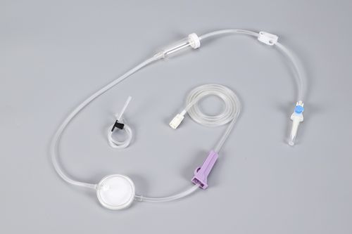 PVC infusion set - Zhejiang Runqiang Medical Instruments - with drip chamber / with stopcock / with particle contamination filter