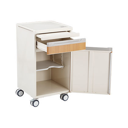 Bedside cabinet on casters - BF-1202 - Designa Medical Tech. Co., Ltd. - with compartments