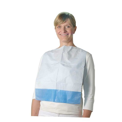 Reusable medical bib - 580-600 - Unigloves - adult / blue / white