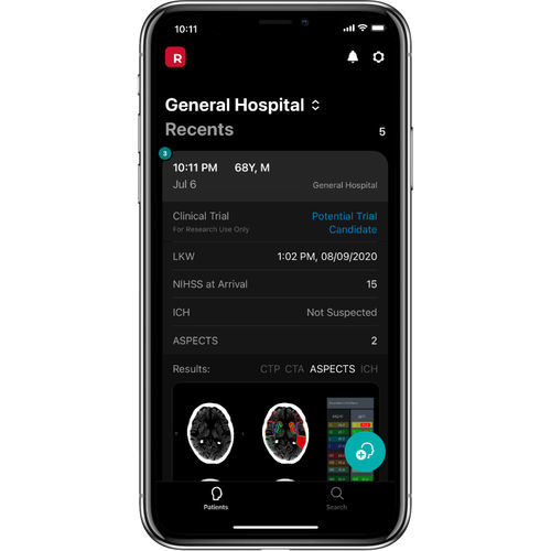 Clinical trial management mobile application - RapidAI - medical / real-time / AI-assisted