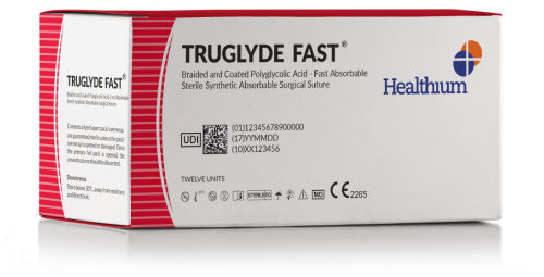 Absorbable suture thread - Truglyde Fast - Healthium Medtech - soft tissue surgery / 8-0 / 2