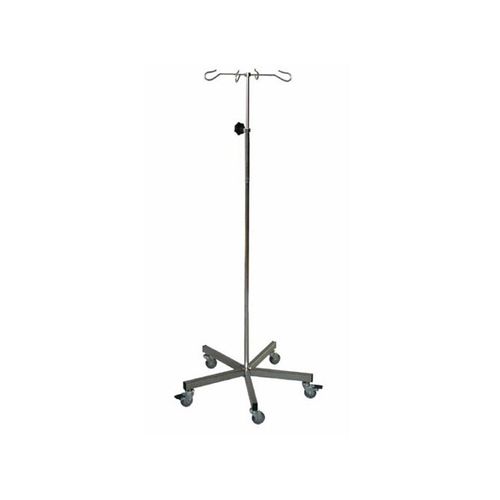 IV stand on casters - MZ Liberec, a.s. - 2-hook / stainless steel