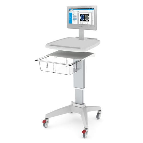 Medical cart - iStand - Mediroll LTD - for monitors / with basket / height-adjustable