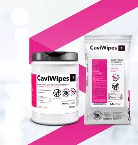 Floors and surface cleansing wipes - CaviWipes1™ - Metrex - pack of 160 / pack of 65 / pack of 45