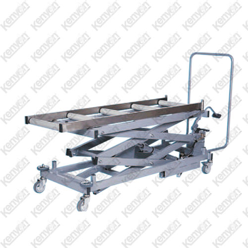 Lifting mortuary trolley - Mortuaryequipment.net - hydraulic / stainless steel / height-adjustable