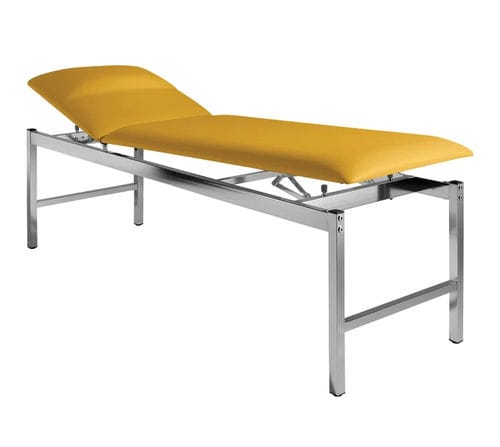 Manual examination table - VS-SIESTA - SIMPEX - with adjustable backrest / 2-section / blue