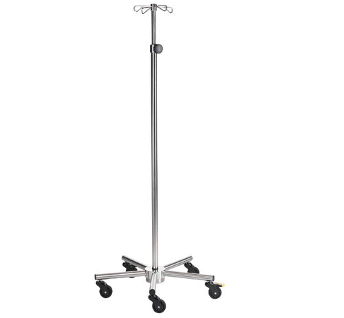 IV stand on casters - SIMPO-CARE Midi - SIMPEX - 4-hook / stainless steel / height-adjustable