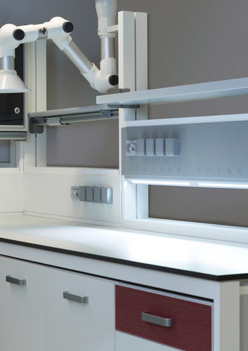 Floor-standing laboratory workstation - WSplug series - Labosystem - with sink / with ventilation / laminar flow