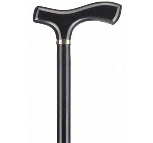 Straight handle walking stick - Walking Stick Black Straight Handle - Alfacare - height-adjustable / anti-slip