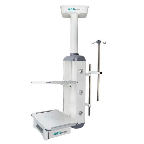 Ceiling-mounted supply column - STP1 - Medige International Industries - intensive care / with shelves