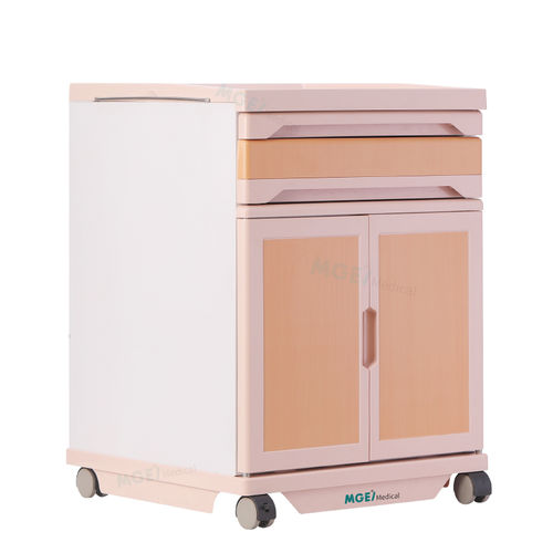 Bedside table on casters - TEG2 - Medige International Industries - with drawers / with wardrobe