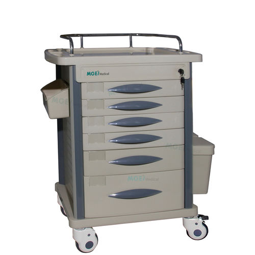 Emergency trolley - MGE-T31B6 - Medige International Industries - oxygen cylinder / waste / auxiliary
