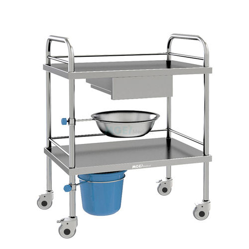 Nursing trolley - MGE-TE28 - Medige International Industries - storage / stainless steel / with shelf