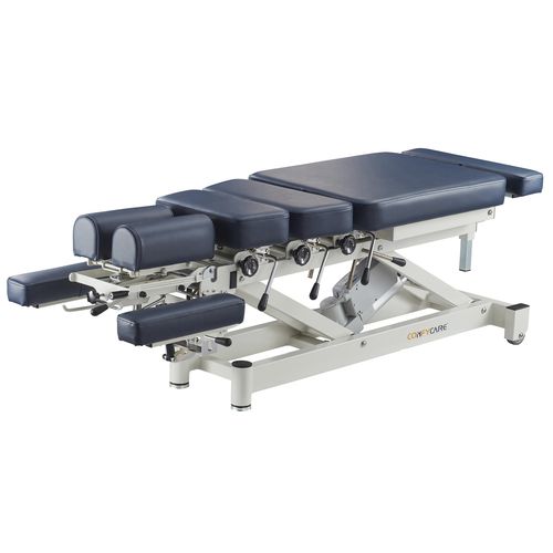 Electric chiropractic table - CT series - Pacific Medical - on casters / with adjustable height backrest / 4-section