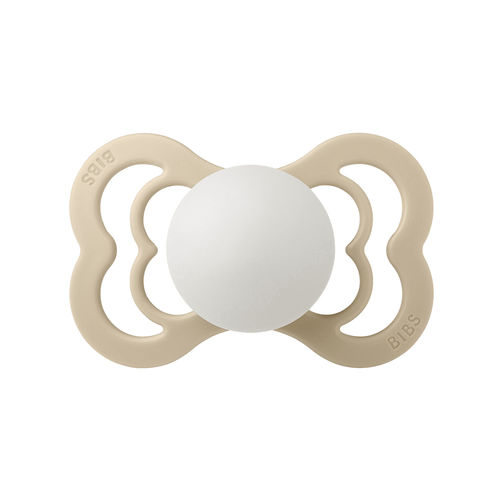 Silicone baby pacifier - Supreme GLOW - BIBS - latex / pink / beige