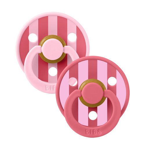 Latex baby pacifier - STUDIO Colour 2  - BIBS - round nipple / red / blue