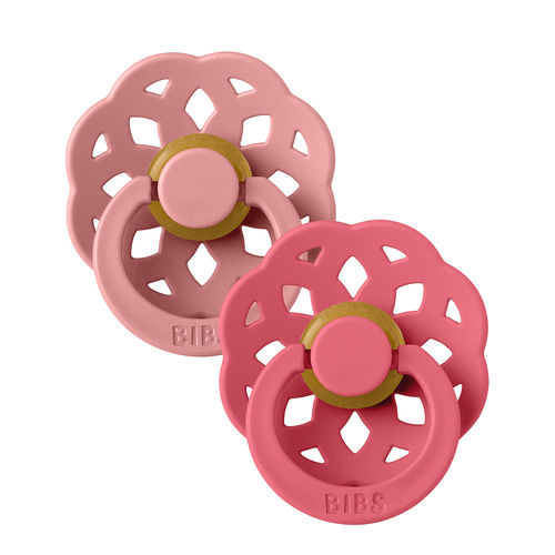 Latex baby pacifier - Boheme 2 - BIBS - round nipple / pink / 6+ months