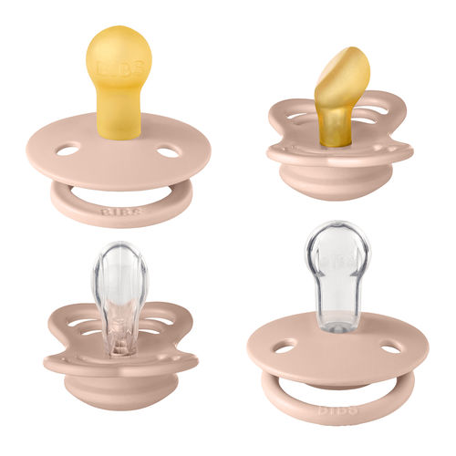 Silicone baby pacifier - Try-It - BIBS - latex / pink / beige