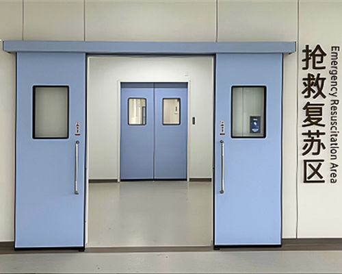 Security door - SLEEK - for clean rooms / sliding / automatic