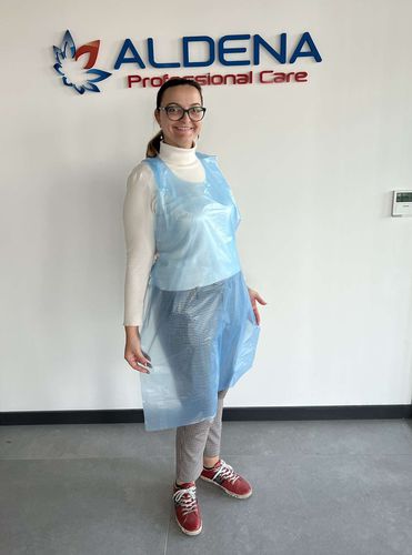 Unisex medical apron - ALDENA EOOD - polyethylene / disposable / white
