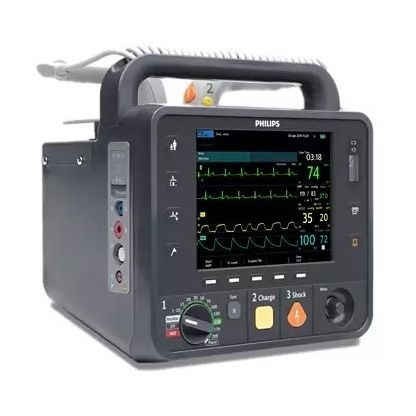 Semi-automatic external defibrillator - HeartStart Intrepid - PHILIPS - with monitor