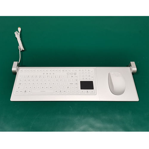 Medical keyboard with touchpad - T550 - Guangzhou GT-Interaction Technology Co., Ltd - aluminum / disinfectable / antibacterial
