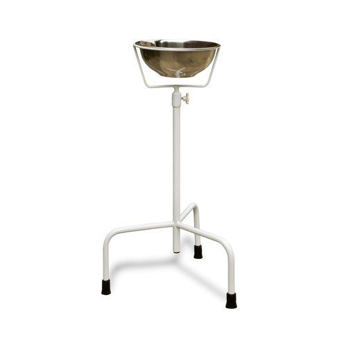 Trolley-mounted surgical basin stand - PT-1 - Zapovit - stainless steel
