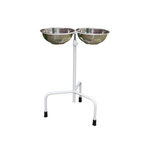 Double bin surgical basin stand - PT-2 - Zapovit - trolley-mounted / stainless steel