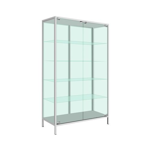 Wardrobe with door - CMM-2  - Zapovit - with shelf / aluminum / transparent