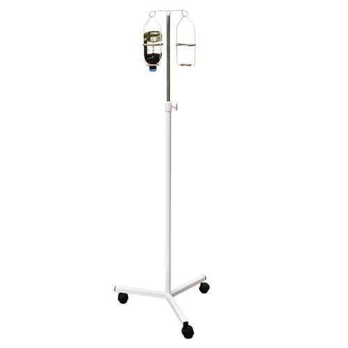 IV pole on casters - SHDV-E - Zapovit - 2-hook / telescopic / with infusion pump bracket
