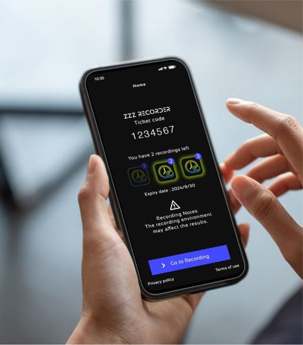 Recording mobile application - Okuchy, Inc. - analysis / for sleep apnea detection / cloud-based