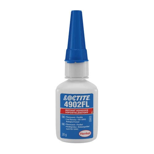 Cyanoacrylate medical assembly adhesive - LOCTITE® 4902 FL - Henkel - for disposable medical devices / for medical devices / elastomer