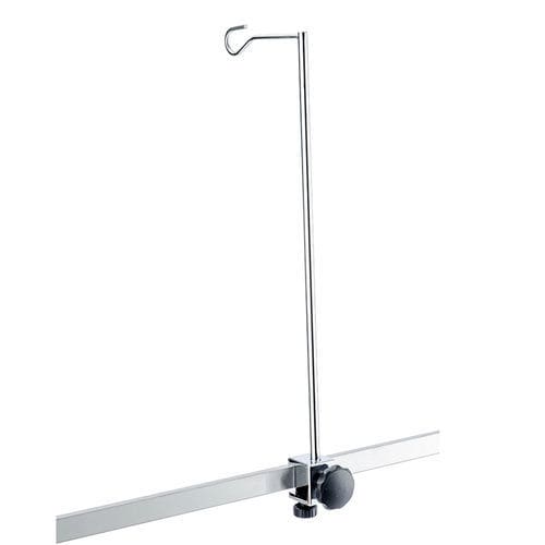 Rail-mounted IV pole - 115-009 - Guido Buschmeier Maschinenbau - 1-hook / stainless steel
