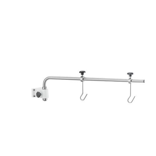 Wall-mounted IV pole - 115-016 - Guido Buschmeier Maschinenbau - 2-hook / stainless steel / aluminum