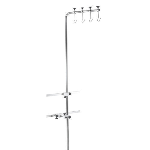 Rail-mounted IV pole - 115-022-III - Guido Buschmeier Maschinenbau - 4-hook / for syringe pumps / aluminum