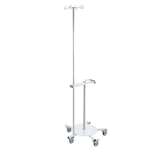 Infusion stand on casters - 119-004 - Guido Buschmeier Maschinenbau - 4-hook / for syringe pumps / stainless steel