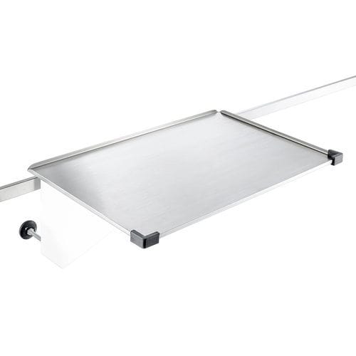 Stainless steel shelf - 121-001-bb-tt - Guido Buschmeier Maschinenbau - rail-mounted