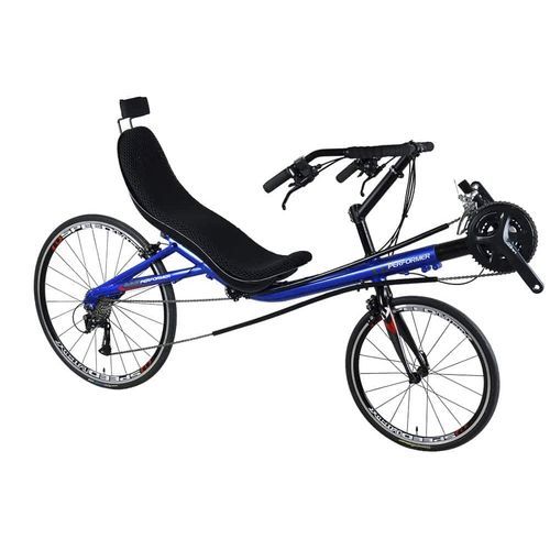 Crank-propelled recumbent bicycle - Unicorn - Cycles Performer - adult / blue