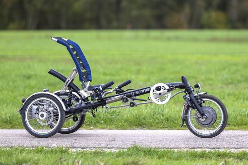 Crank-propelled adaptative tricycle - 390-0000 - Van Raam - pediatric / blue / gray