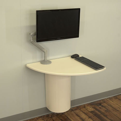 EMR workstation - Shark Fin Top - Right Height Mfg - wall-mounted / antimicrobial / height-adjustable
