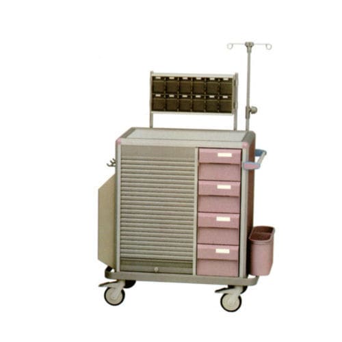 Medical trolley - B-28 - Tianjin Kangli Medical Instrument - storage / aluminum / with IV pole