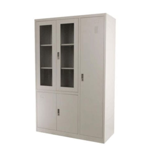 Wardrobe with shelf - Tianjin Kangli Medical Instrument - with door / stainless steel / 3-unit
