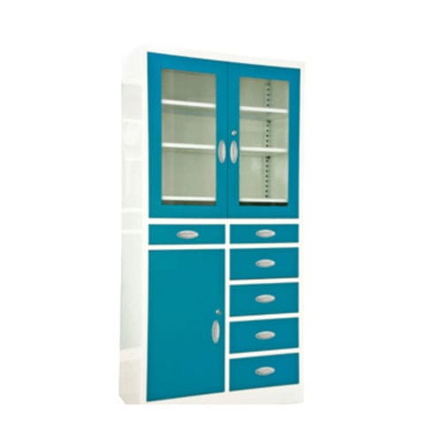 Cabinet with door - Tianjin Kangli Medical Instrument - with shelf / with drawer / stainless steel